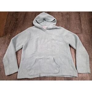 Colorado Clothing Luxury Knit Light Aqua Hooded Sweater Pullover Size Medium